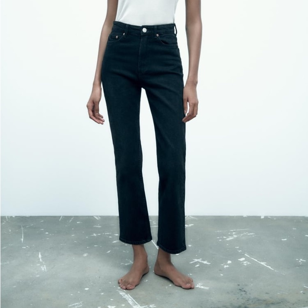 Zara black straight jeans
